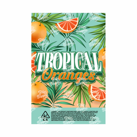 TROPICAL ORANGE MYLAR BAG DESIGN [DIGITAL DOWNLOAD]